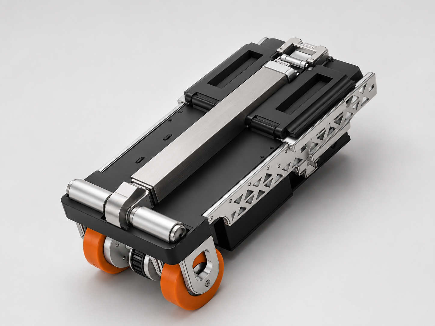 Three-quarter render of the scooter condensed into carry mode