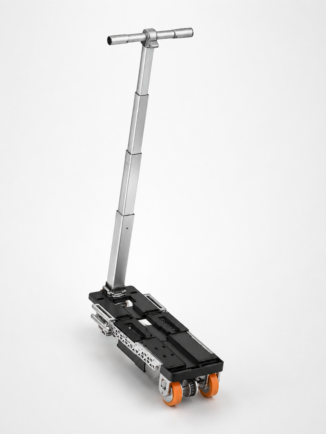 Three-quarter render of the scooter extended into ride mode